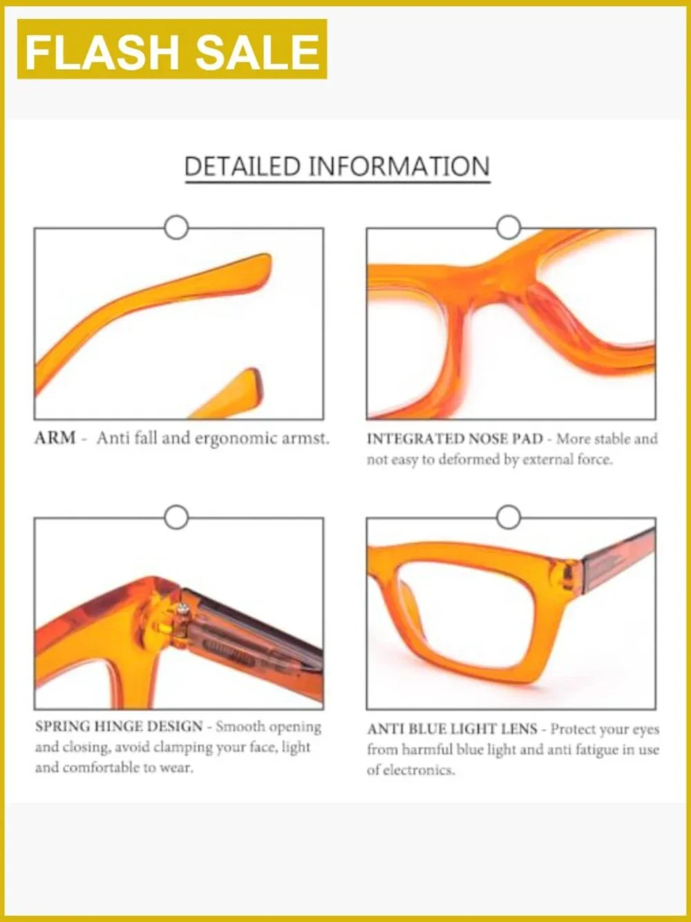 Oversized Square Blue Light Blocking Reading Glasses Women